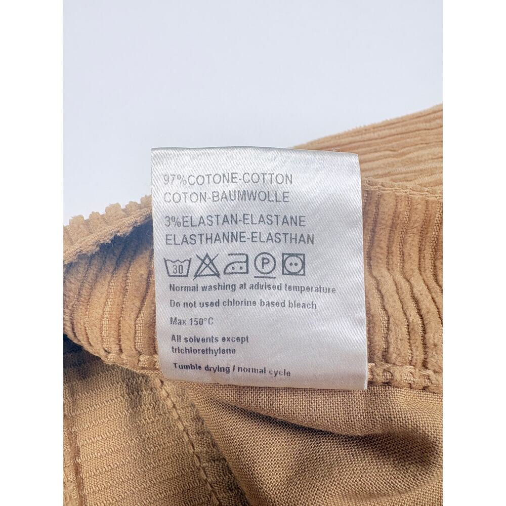 6397 Skater Jean Camel Stretch Designer Corduroy Pants Made in Italy Size 25 - Picture 15 of 16